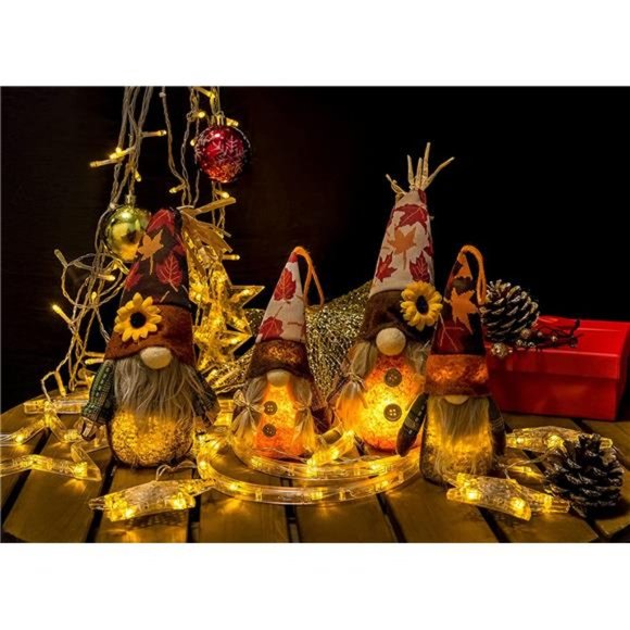 4PCS Fall Decor Sunflower Gnomes Plush Doll Scarecrow Gnomes Tiered Tray Decor - Picture 2 of 7